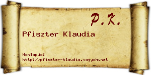 Pfiszter Klaudia névjegykártya