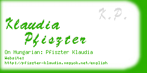 klaudia pfiszter business card